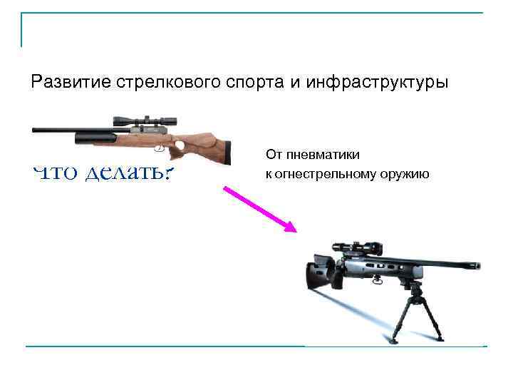 Развитие стрелкового спорта и инфраструктуры Что делать? От пневматики к огнестрельному оружию 