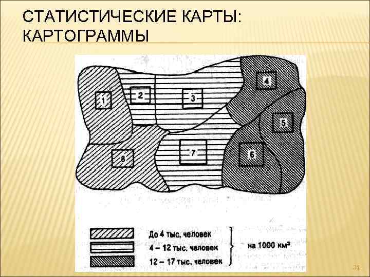 СТАТИСТИЧЕСКИЕ КАРТЫ: КАРТОГРАММЫ 31 