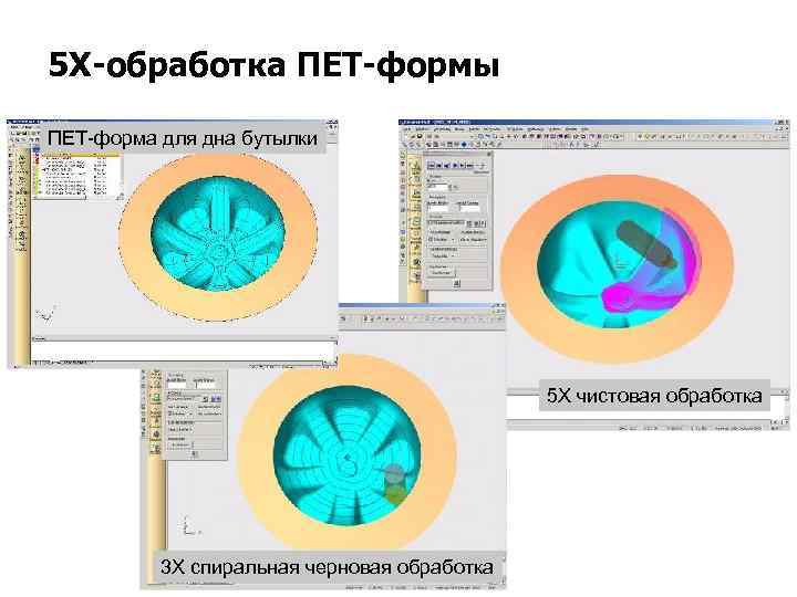 5 X-обработка ПЕТ-формы ПЕТ-форма для дна бутылки 5 X чистовая обработка 3 X спиральная