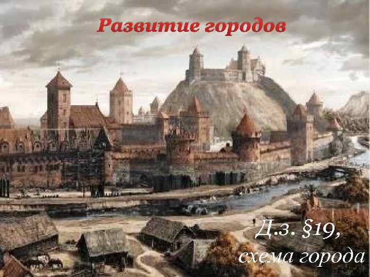 Развитие городов Д. з. § 19, схема города 