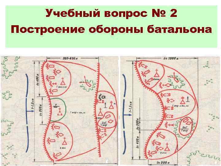 Учебный вопрос № 2 Построение обороны батальона 