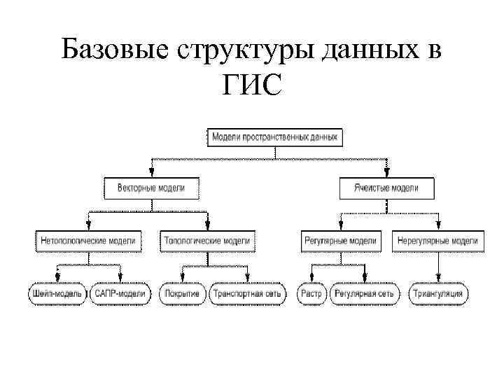 Структуры представления данных. Структуры и модели данных ГИС. Базовые структуры данных. Структура представления данных. Типы данных в ГИС.