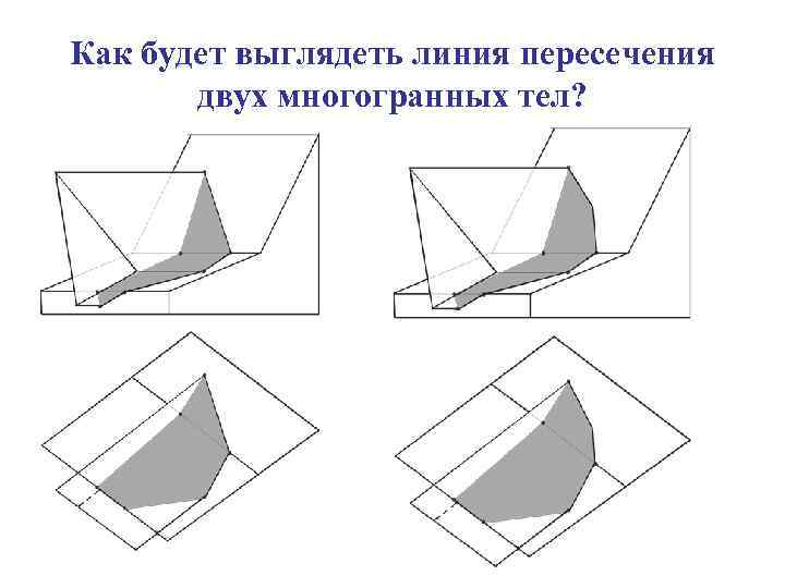 Как будет выглядеть линия пересечения двух многогранных тел? 