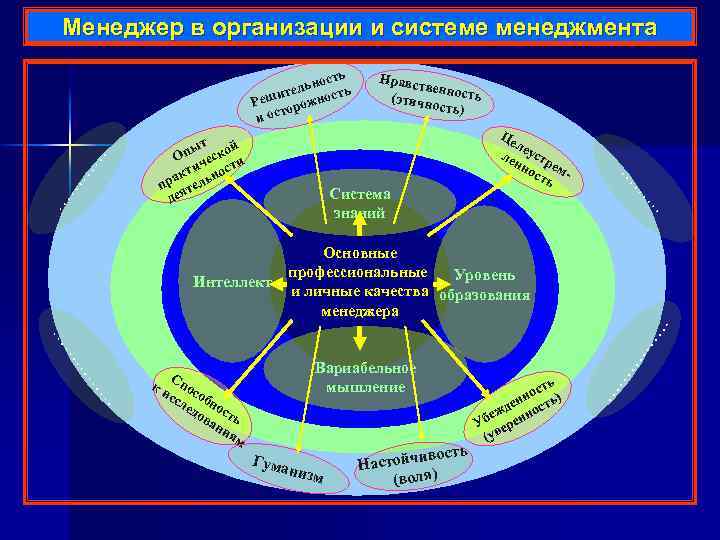 Менеджер в организации и системе менеджмента … … … Система знаний Це ле ле