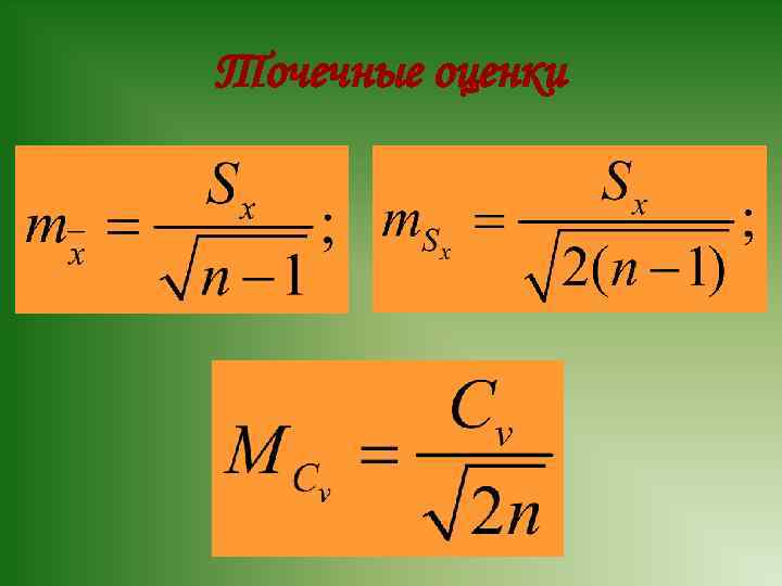 Точечные оценки 