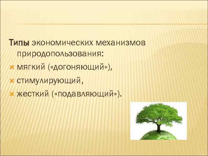 Логическая схема экономического механизма природопользования и охраны окружающей среды