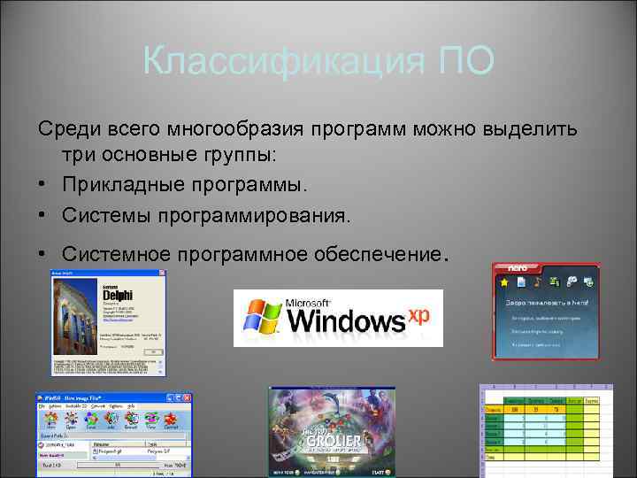 Прикладные программы перевод. Прикладные программы Разделение. Прикладные программы Windows. Многообразие программ. Компьютерные программы делятся на 3 группы.