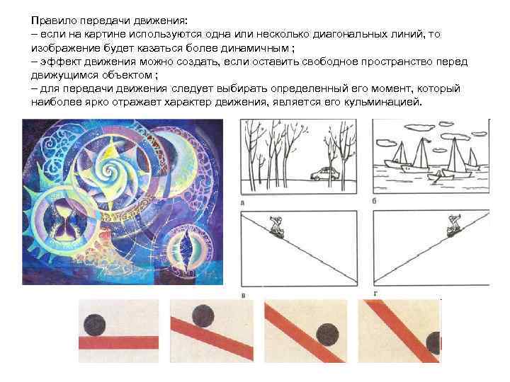 Прием динамичной композиции правила передачи движения использование на картине