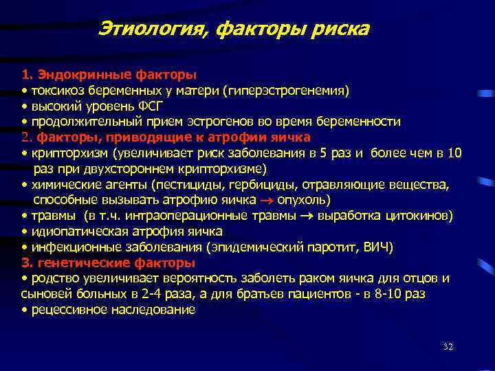 Этиология, факторы риска 1. Эндокринные факторы • токсикоз беременных у матери (гиперэстрогенемия) • высокий