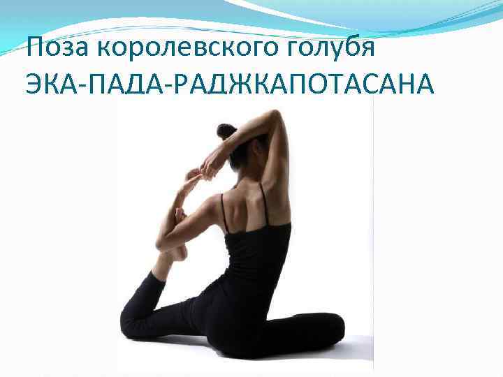 Поза королевского голубя ЭКА-ПАДА-РАДЖКАПОТАСАНА 