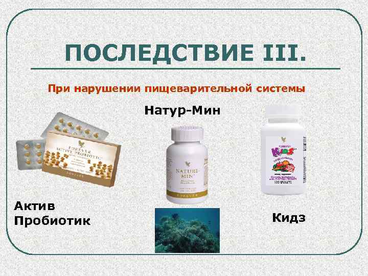 ПОСЛЕДСТВИЕ III. При нарушении пищеварительной системы Натур-Мин Актив Пробиотик Кидз 