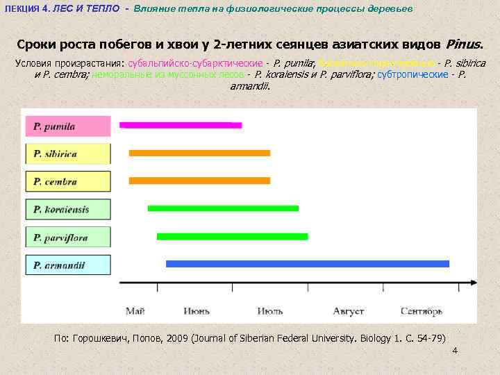 ЛЕКЦИЯ 4. ЛЕС И ТЕПЛО - Влияние тепла на физиологические процессы деревьев Сроки роста