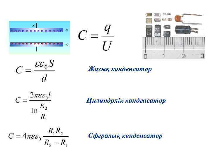 Жазық конденсатор формуласы