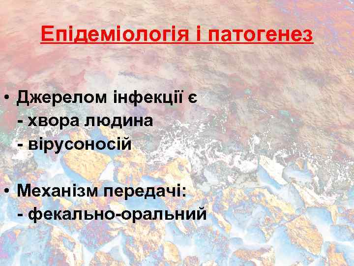 Епідеміологія і патогенез • Джерелом інфекції є - хвора людина - вірусоносій • Механізм