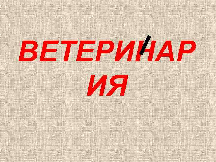 ВЕТЕРИНАР ИЯ 