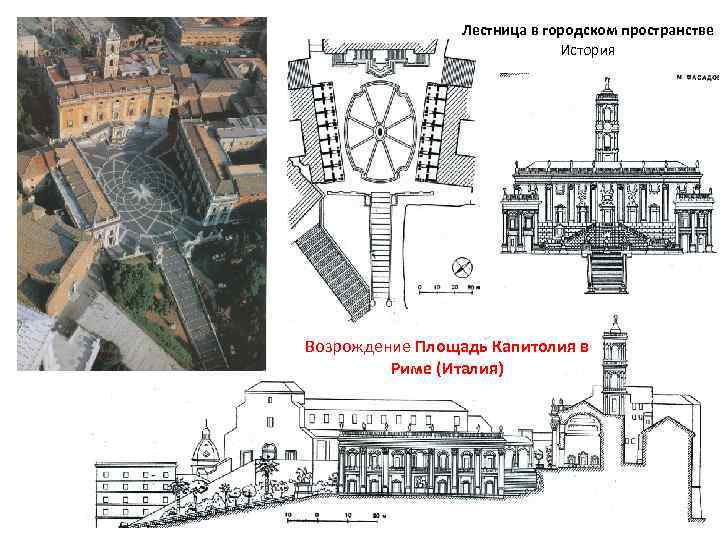 Лестница в городском пространстве История Возрождение Площадь Капитолия в Риме (Италия) 