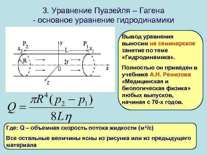 Закон пуазейля как меняется скорость движения молекул газа жидкости от стенки к оси капилляра