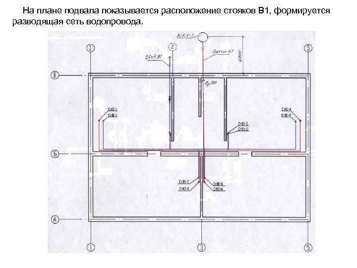 Стояк на чертеже