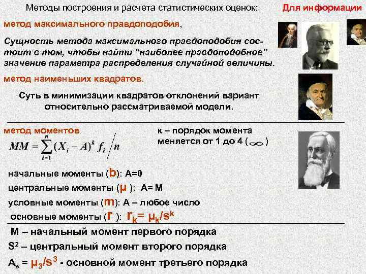 Был предложен. Метод максимального правдоподобия при ограниченной информации. Метод наименьшего правдоподобия.. Метод моментов и метод максимального правдоподобия. Методы построения состоятельных оценок: метод моментов;.