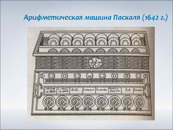 Арифметическая машина Паскаля (1642 г. ) 