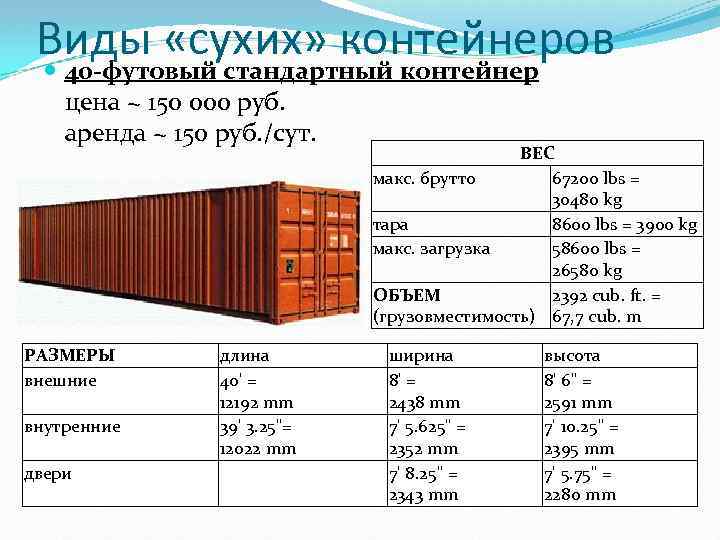 Размер контейнера 40. Спецификация контейнер 40 футовый высокий контейнер. 45 Футовый контейнер габариты. Габариты контейнера 45 футов внутренние. Контейнер 45 футов габариты.