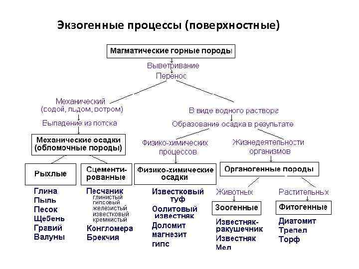Экзогенные процессы (поверхностные) 