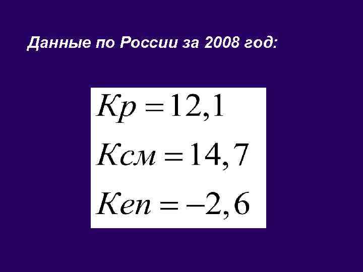 Данные по России за 2008 год: 