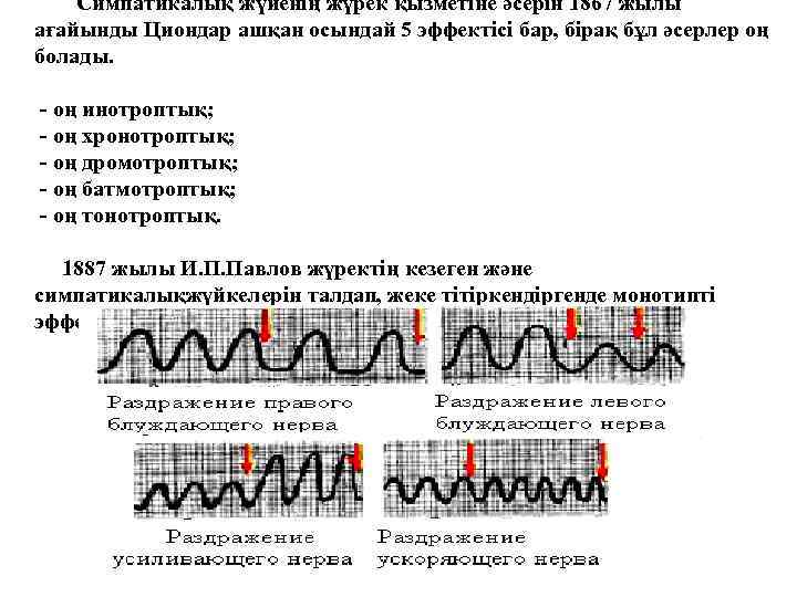 Симпатикалық жүйенің жүрек қызметіне әсерін 1867 жылы ағайынды Циондар ашқан осындай 5 эффектісі бар,