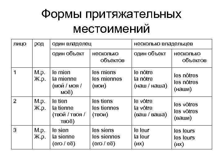 Помощью притяжательного местоимения. Лица притяжательных местоимений таблица. Формы притяжательных местоимений в русском языке. Род притяжательных местоимений таблица. Притяжательные местоимения и указательные местоимения.