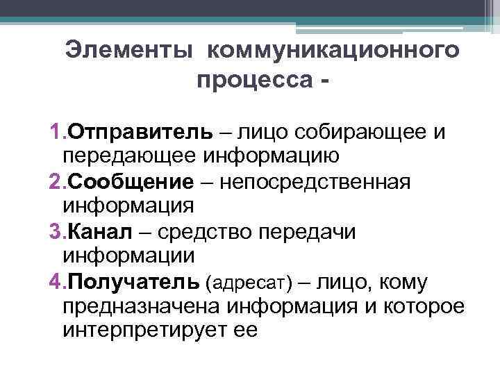 Элементы коммуникации