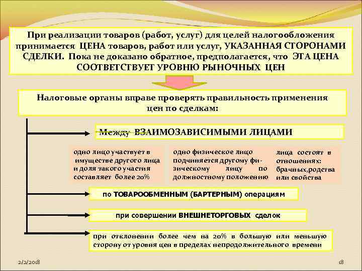 При реализации товаров (работ, услуг) для целей налогообложения принимается ЦЕНА товаров, работ или услуг,
