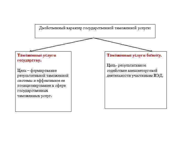   Двойственный характер государственной таможенной услуги: Таможенные услуги    
