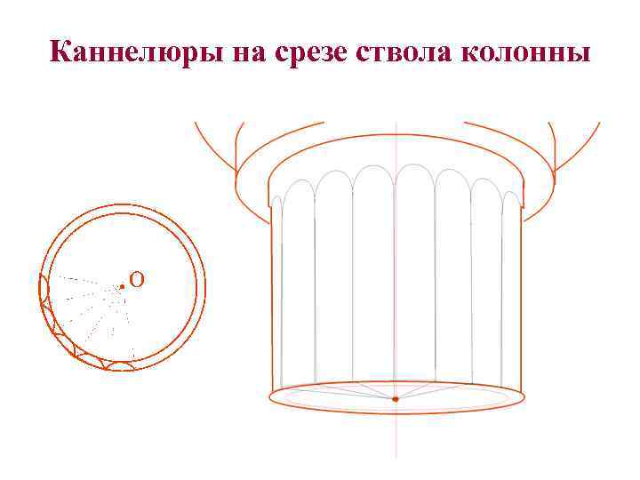 Каннелюры на срезе ствола колонны 