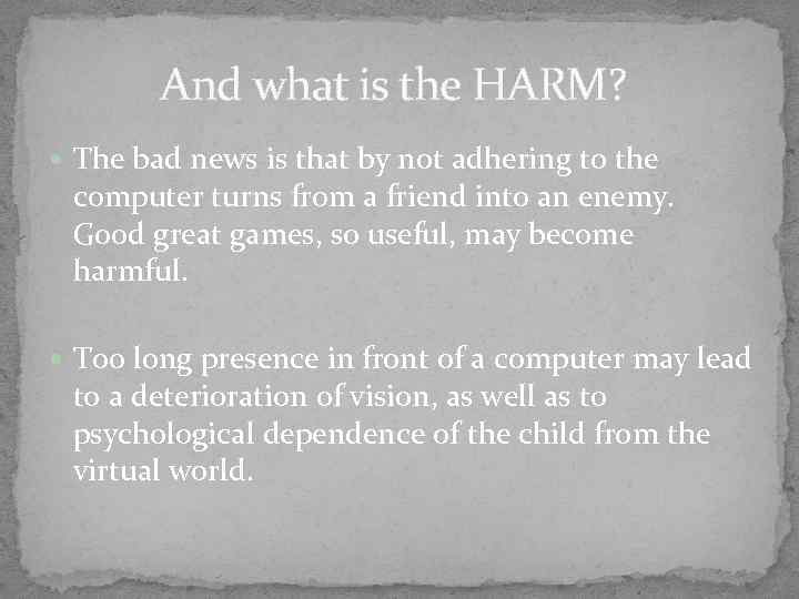 And what is the HARM? The bad news is that by not adhering to