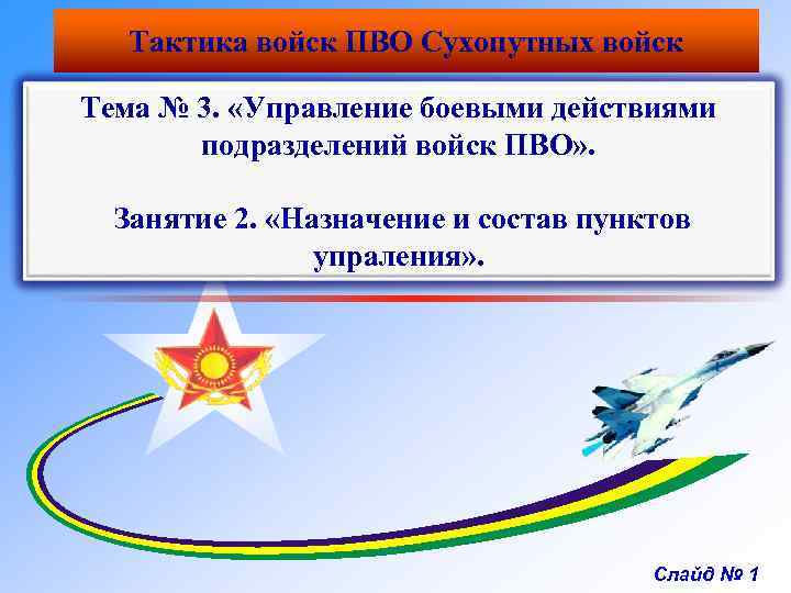 Тактика войск ПВО Сухопутных войск Тема № 3. «Управление боевыми действиями подразделений войск ПВО»