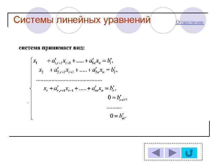 Системы линейных уравнений Оглавление: 