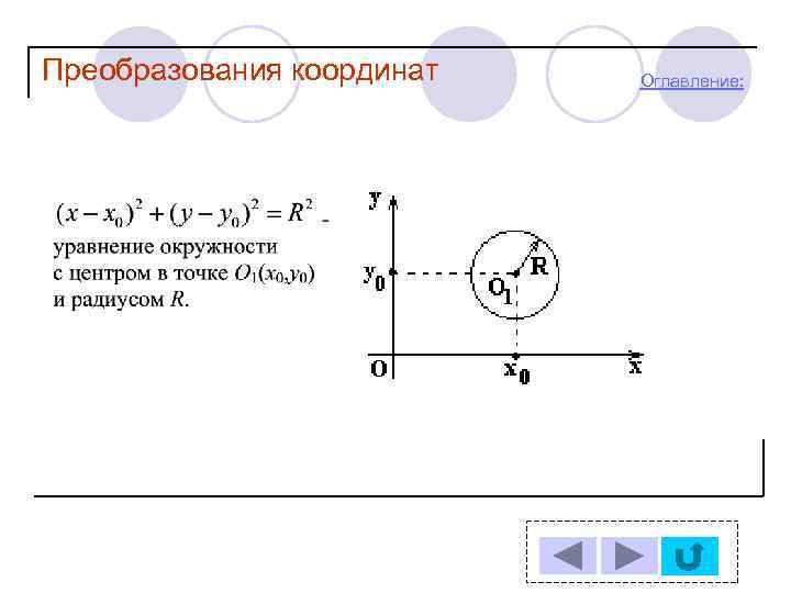 Преобразования координат Оглавление: 