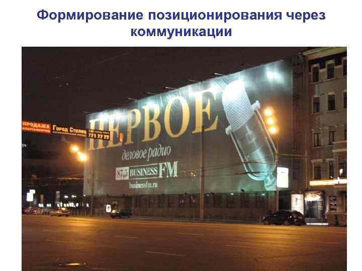 Формирование позиционирования через коммуникации 