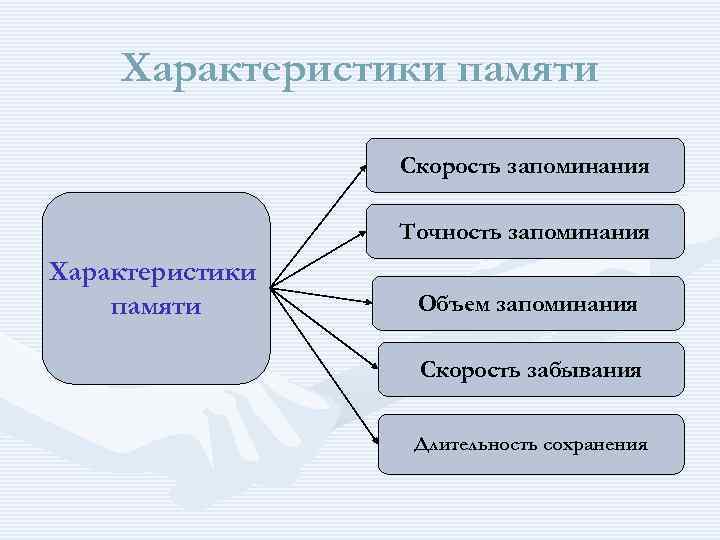 Процессы памяти запоминание сохранение воспроизведение