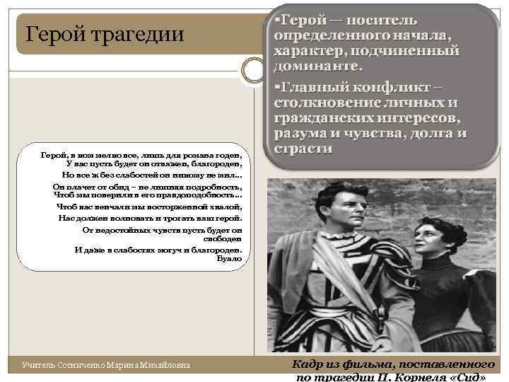 Герой трагедии Герой, в ком мелко все, лишь для романа годен, У вас пусть