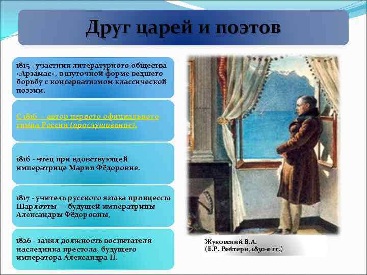 Друг царей и поэтов 1815 - участник литературного общества «Арзамас» , в шуточной форме