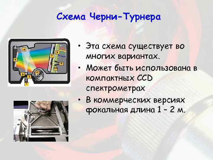 Схема Черни-Турнера • Эта схема существует во многих вариантах. • Может быть использована в
