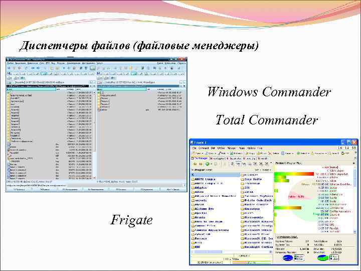 Диспетчеры файлов (файловые менеджеры) Windows Commander Total Commander Frigate 