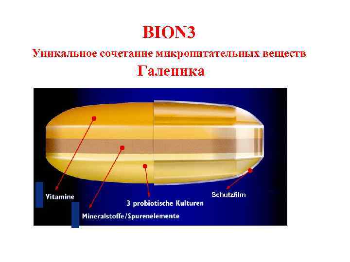 BION 3 Уникальное сочетание микропитательных веществ Галеника Schutzfilm 