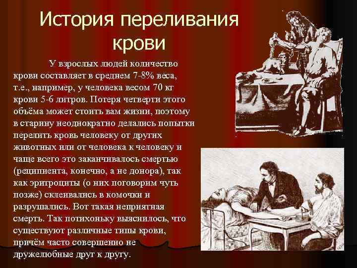 Учение о переливании крови история медицины презентация