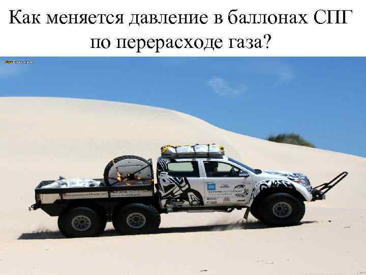 Как меняется давление в баллонах СПГ по перерасходе газа? 