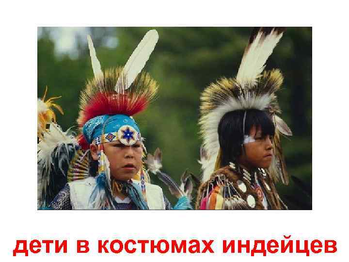 дети в костюмах индейцев 