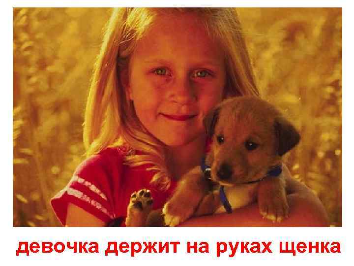 девочка держит на руках щенка 