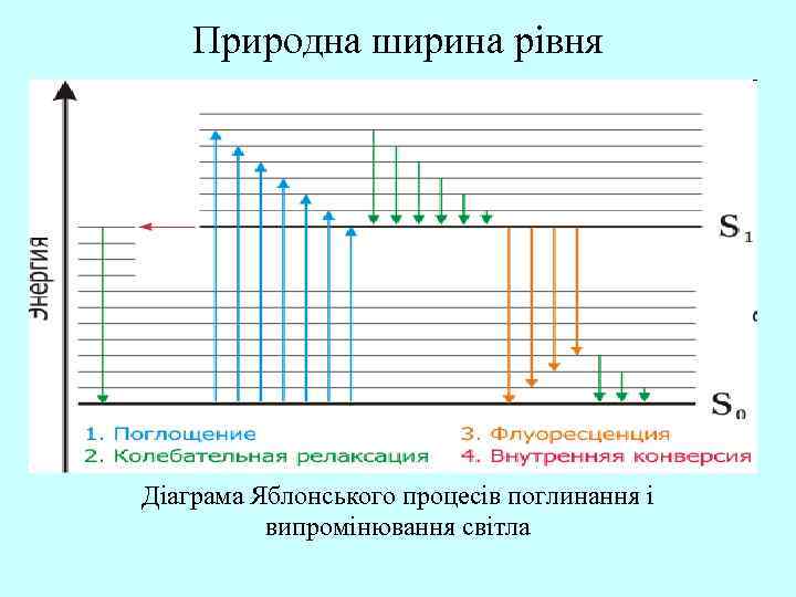 Природна ширина рівня Діаграма Яблонського процесів поглинання і випромінювання світла 