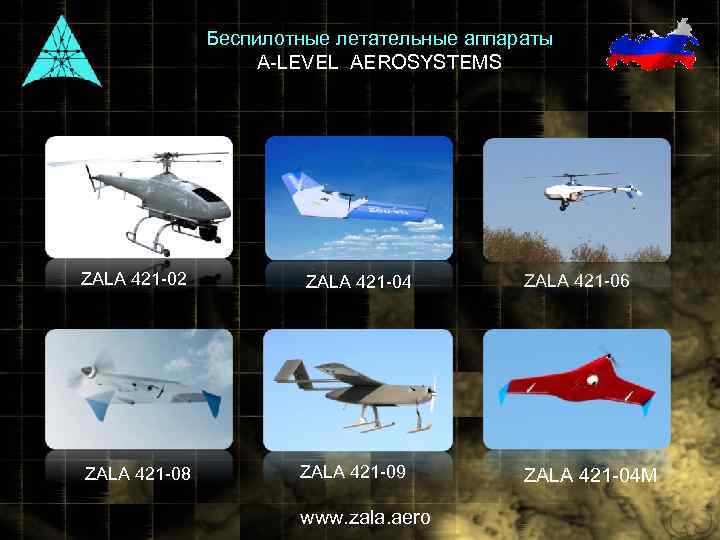Беспилотные летательные аппараты A-LEVEL AEROSYSTEMS ZALA 421 -02 ZALA 421 -08 ZALA 421 -04
